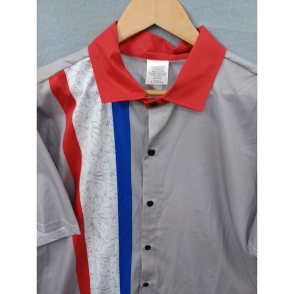 Mens Bowling TAC Button Front Shirt XL Black White - Picture 2 of 6